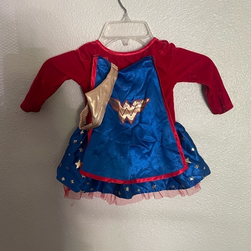 MARVEL “WONDER WOMAN” toddler super hero Halloween dress costume size 6-12M - Picture 7 of 10